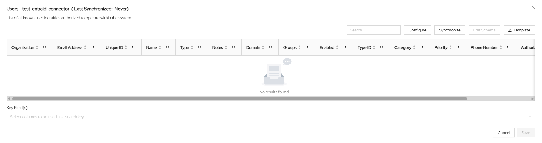Screenshot of ASCERA Lookup List sync