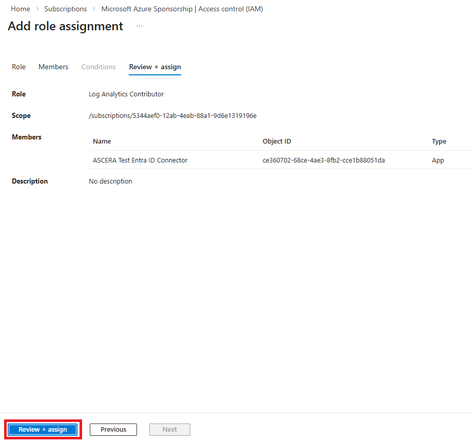 Click on Review + Assign